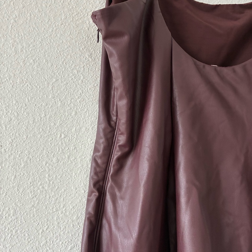 NWT VS Brown Faux Leather Mini Dress - Picture 4 of 4
